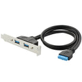 Línea de deflector PCI trasera USB 3,0 de 50CM, chasis de altura completa DIY con Cable de transferencia de 20 pines