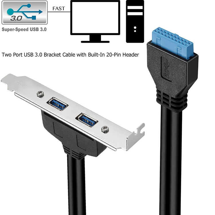 Línea de deflector PCI trasera USB 3,0 de 50CM, chasis de altura completa DIY con Cable de transferencia de 20 pines
