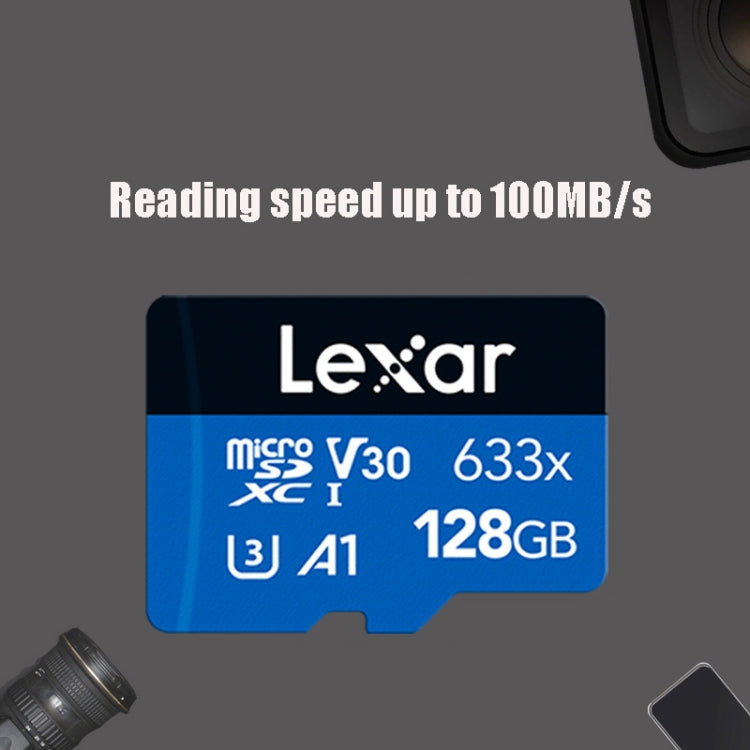 Lexar 633x 128GB Grabadora de conducción de alta velocidad Tarjeta TF dedicada Tarjeta de memoria para teléfono móvil, 128GB