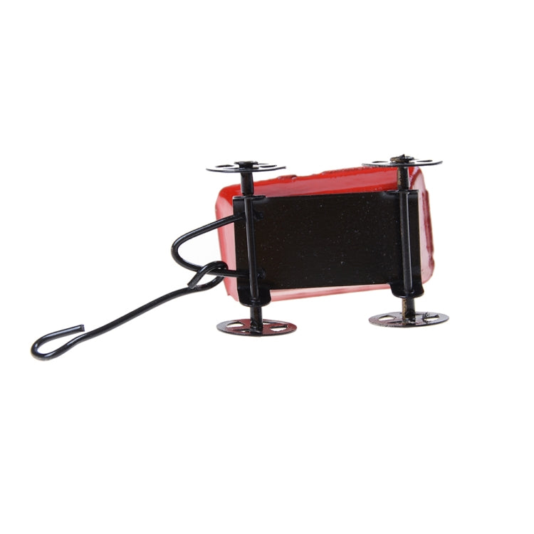 1:12 Mini casa de muñecas bonita miniatura Metal rojo pequeño carrito de tracción muebles de jardín accesorio juguete para decoración del hogar regalo, Red Small Pulling Cart