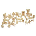 Muebles de muñecas en miniatura, rompecabezas de madera 3D, modelo arquitectónico DIY, juguetes para niños, regalos, 3D Wooden Puzzle