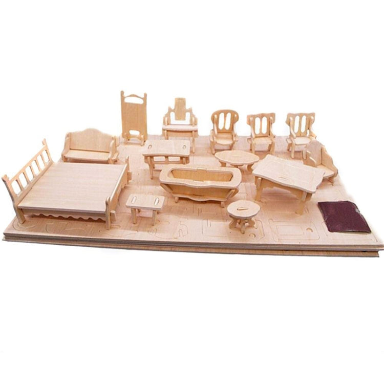 Muebles de muñecas en miniatura, rompecabezas de madera 3D, modelo arquitectónico DIY, juguetes para niños, regalos, 3D Wooden Puzzle
