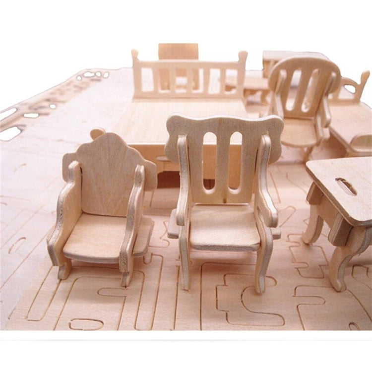 Muebles de muñecas en miniatura, rompecabezas de madera 3D, modelo arquitectónico DIY, juguetes para niños, regalos, 3D Wooden Puzzle