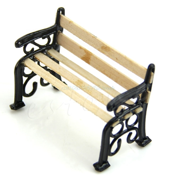 3 uds casa de muñecas muebles de jardín en miniatura banco de madera juguete de juego de rol para niños, 3 PCS Wooden Bench