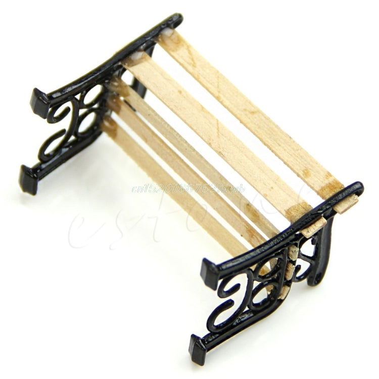 3 uds casa de muñecas muebles de jardín en miniatura banco de madera juguete de juego de rol para niños, 3 PCS Wooden Bench