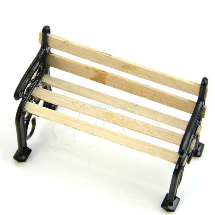 3 uds casa de muñecas muebles de jardín en miniatura banco de madera juguete de juego de rol para niños, 3 PCS Wooden Bench