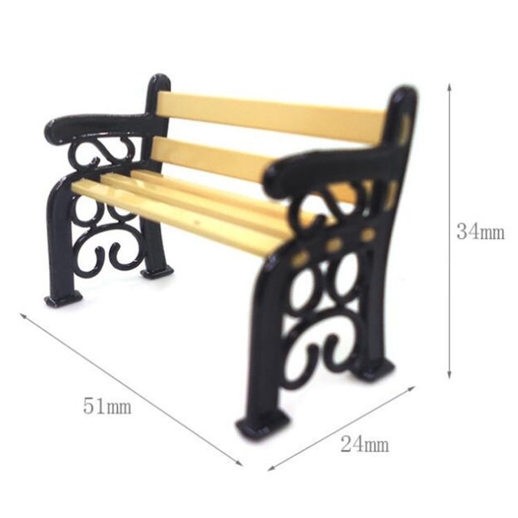 3 uds casa de muñecas muebles de jardín en miniatura banco de madera juguete de juego de rol para niños, 3 PCS Wooden Bench