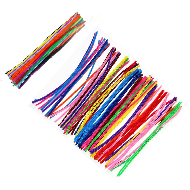 100 PCS Felpa Stick Niños Juguetes educativos Materiales hechos a mano, Entrega de color al azar