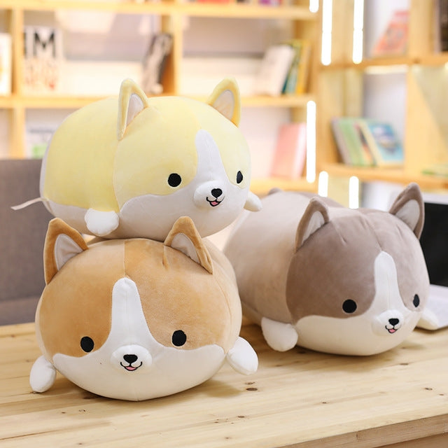 Juguete de peluche de perro Corgi de 30-60cm, bonito regalo de Navidad para niños, almohada de viñetas de animales suaves, regalo de San Valentín, 35CM, 50CM, 60CM