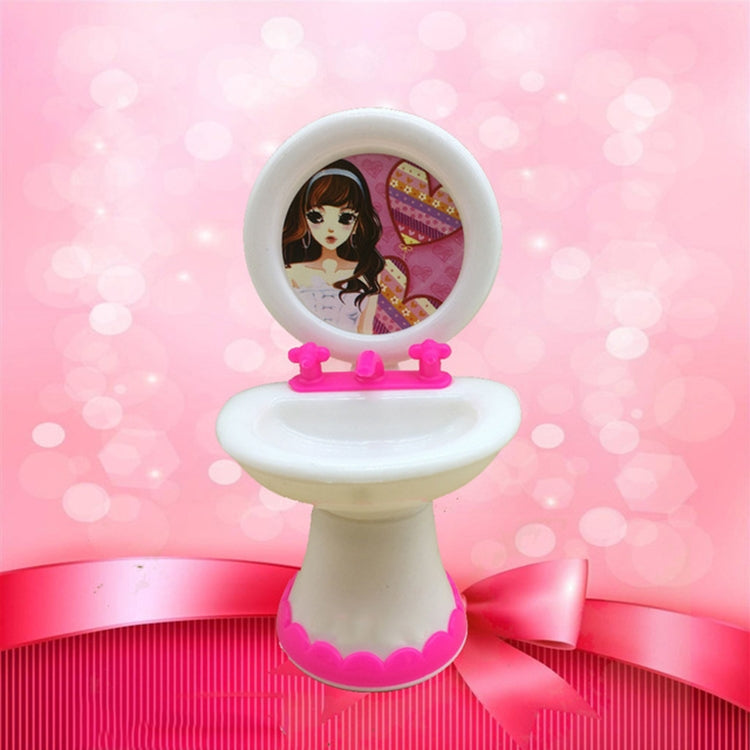 Juego de accesorios de plástico para casa de muñecas Barbie de 3 uds., lavabo, inodoro, Washroom Set