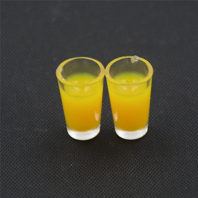 3 pares 1:12 accesorios para casa de muñecas en miniatura modelo de Mini taza de plástico, Juice Cup