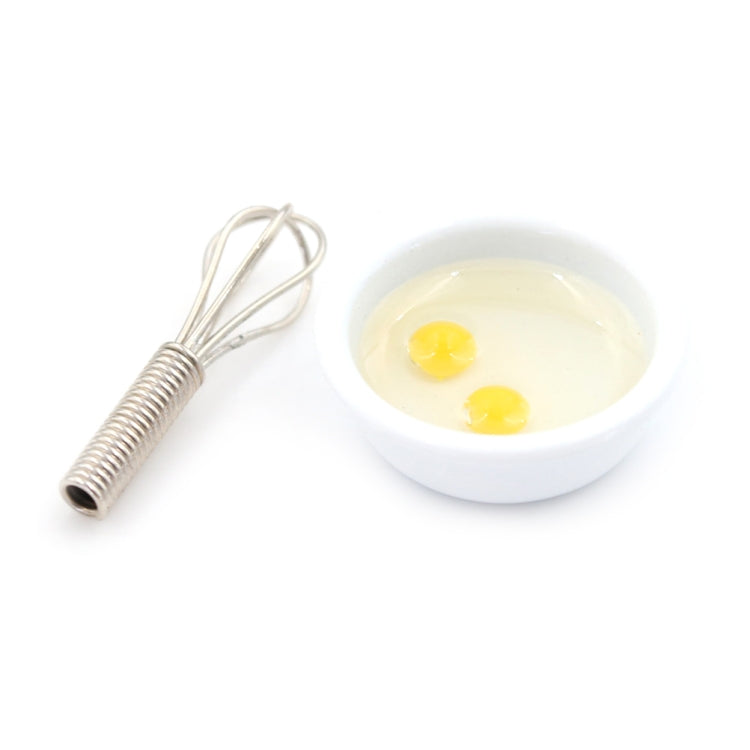 Juego de comida en miniatura, modelo de escena, accesorios para casa de muñecas, Mini juego Manual de batidor de huevos, Manual Egg Beater Set