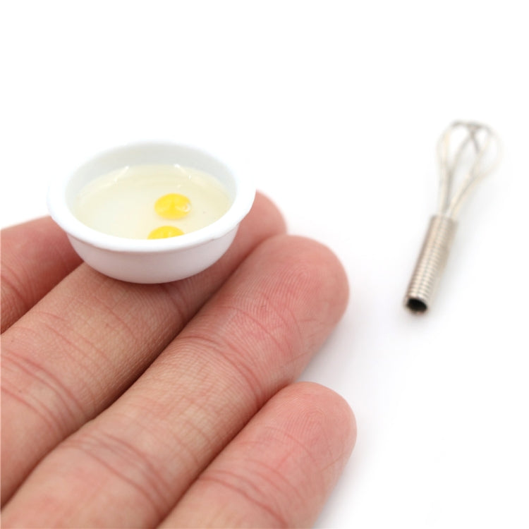 Juego de comida en miniatura, modelo de escena, accesorios para casa de muñecas, Mini juego Manual de batidor de huevos, Manual Egg Beater Set