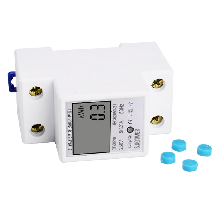 DDS528 5-32A 230V 50Hz Medidor de energía multifunción electrónico de carril DIN doméstico monofásico, 230V 50Hz