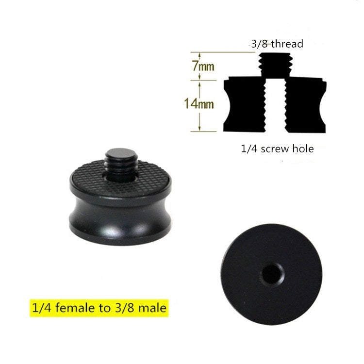 Adaptador de aleación de aluminio de 3 uds, tornillo de conversión SLR, adaptador de cabeza de trípode de cámara única Micro, Female 1/4 To Male 3/8, Female 3/8 To Male 1/4