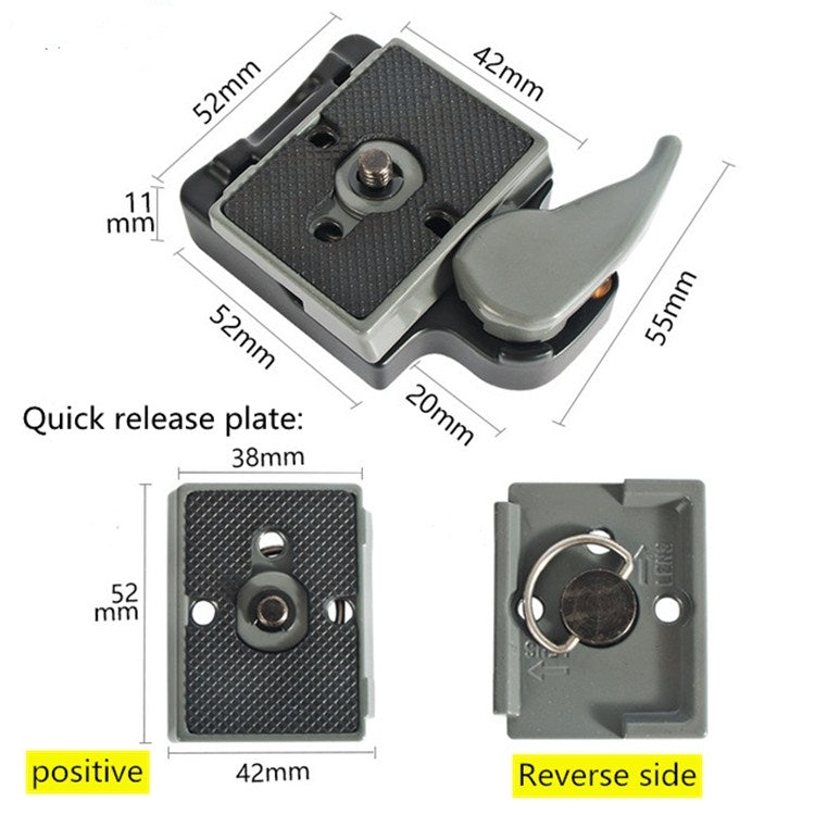 Soporte de placa de liberación rápida con cabezal de trípode BEXIN para Manfrotto 200PL-14