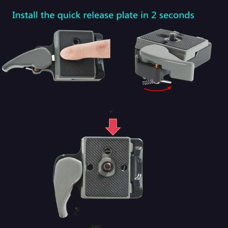 Soporte de placa de liberación rápida con cabezal de trípode BEXIN para Manfrotto 200PL-14
