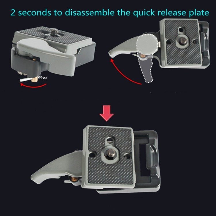 Soporte de placa de liberación rápida con cabezal de trípode BEXIN para Manfrotto 200PL-14