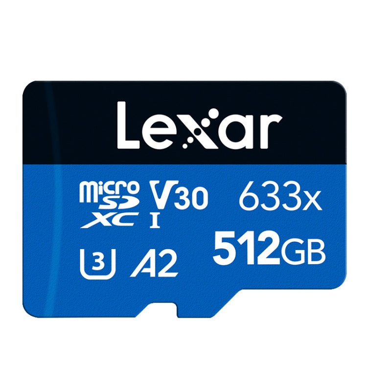 Lexar 633x 512GB Tarjeta de memoria flash de alta velocidad Cámara deportiva Teléfono móvil TF Grabadora de conducción de automóviles Tarjeta de memoria, 512GB