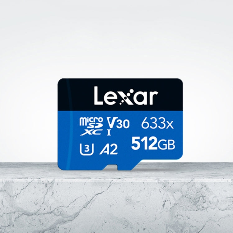 Lexar 633x 512GB Tarjeta de memoria flash de alta velocidad Cámara deportiva Teléfono móvil TF Grabadora de conducción de automóviles Tarjeta de memoria, 512GB