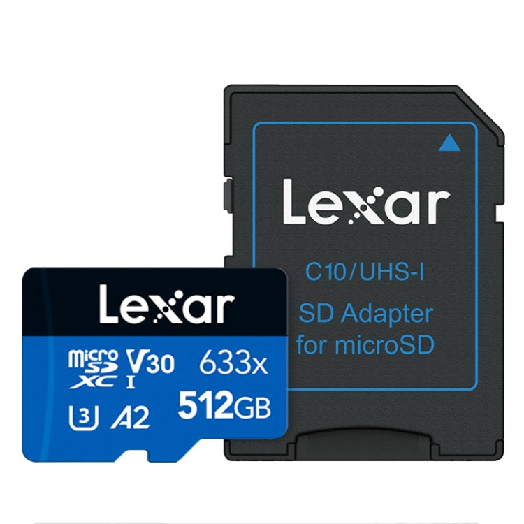 Lexar 633x 512GB Tarjeta de memoria flash de alta velocidad Cámara deportiva Teléfono móvil TF Grabadora de conducción de automóviles Tarjeta de memoria, 512GB