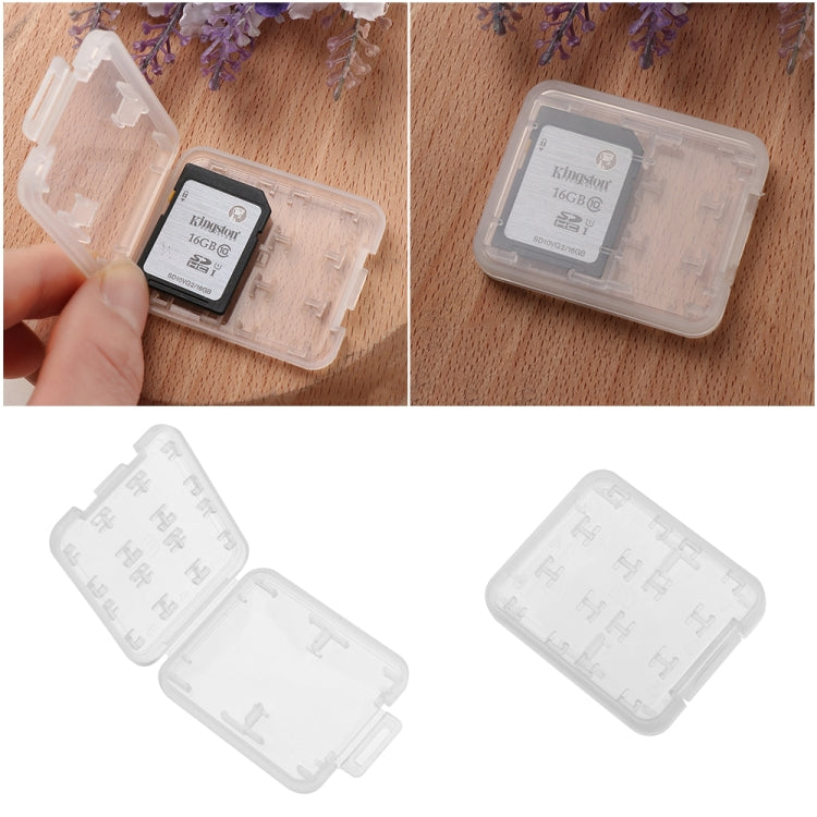 Caja de tarjetas de almacenamiento multifuncional mini transparente de 10 piezas