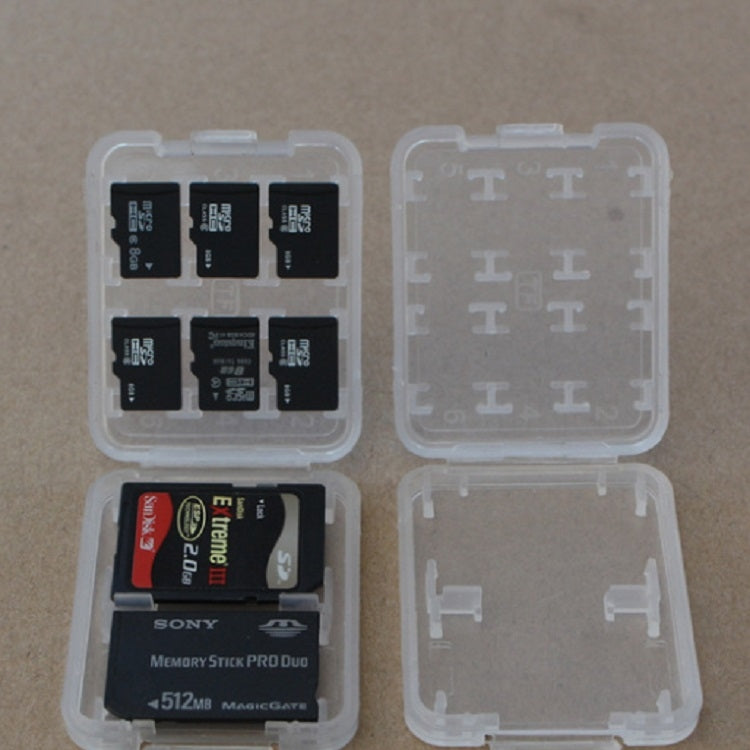 Caja de tarjetas de almacenamiento multifuncional mini transparente de 10 piezas