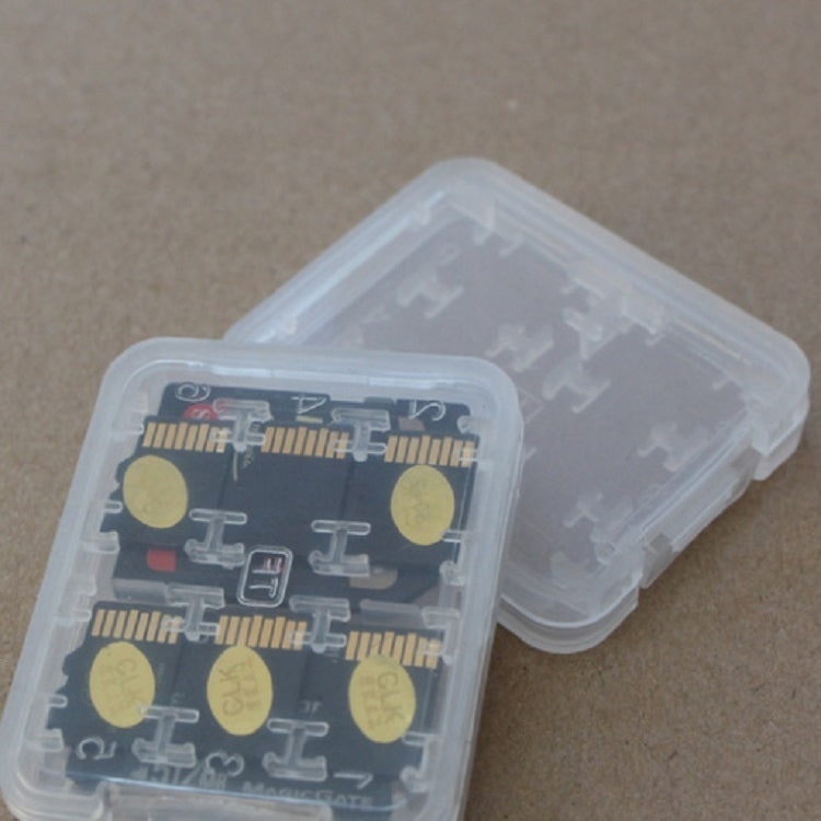 Caja de tarjetas de almacenamiento multifuncional mini transparente de 10 piezas