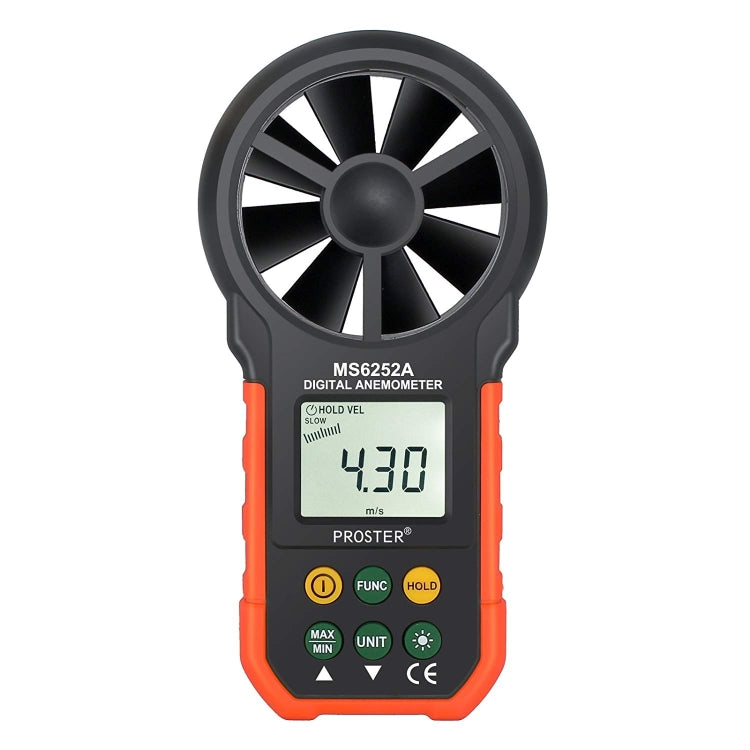 PEAKMETER Instrumento de medición del volumen del aire de la velocidad del viento con pantalla digital de alta precisión, MS6252A Wind Speed, Air Volume, MS6252B Temperature, Humidity, USB