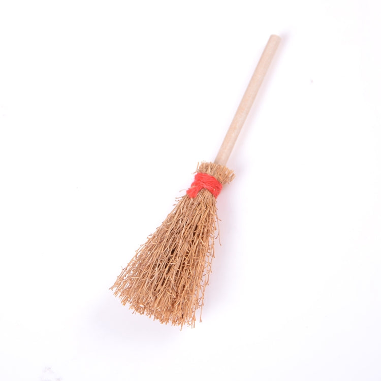 2 uds casa de muñecas en miniatura cocina Patio accesorios escoba de madera juguetes educativos para niños, Wooden Broom