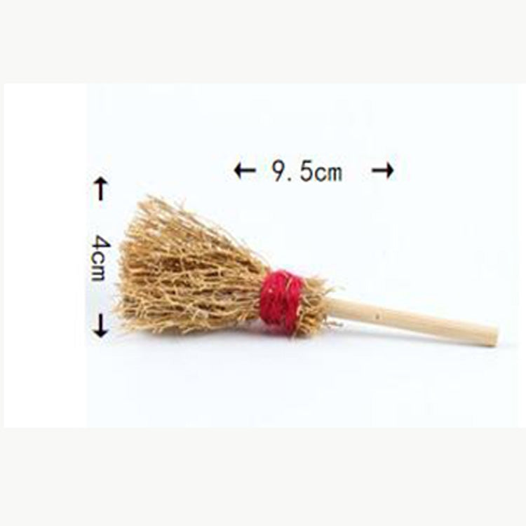 2 uds casa de muñecas en miniatura cocina Patio accesorios escoba de madera juguetes educativos para niños, Wooden Broom