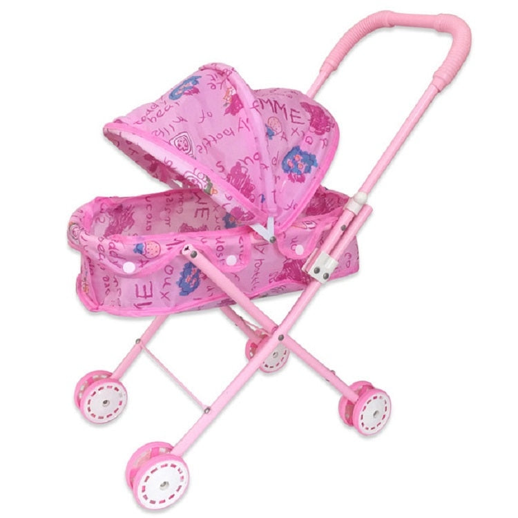 Casa de muñecas para niños Juguetes Cochecito de hierro con dosel plegado, Iron Stroller