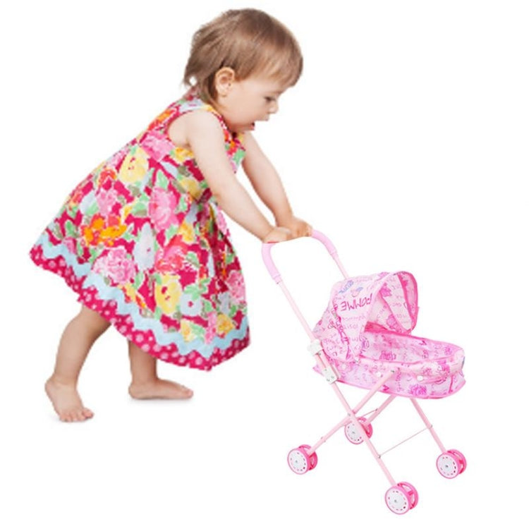 Casa de muñecas para niños Juguetes Cochecito de hierro con dosel plegado, Iron Stroller
