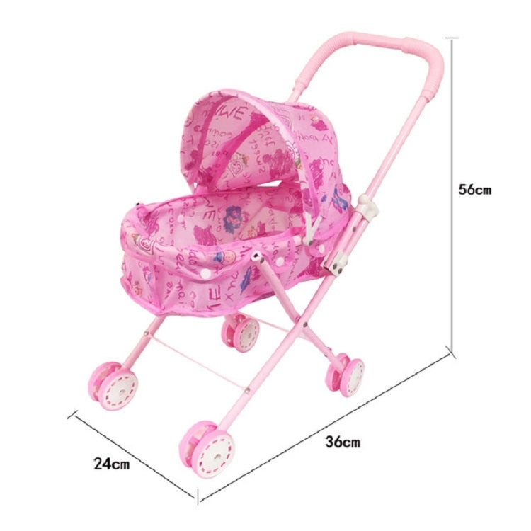 Casa de muñecas para niños Juguetes Cochecito de hierro con dosel plegado, Iron Stroller