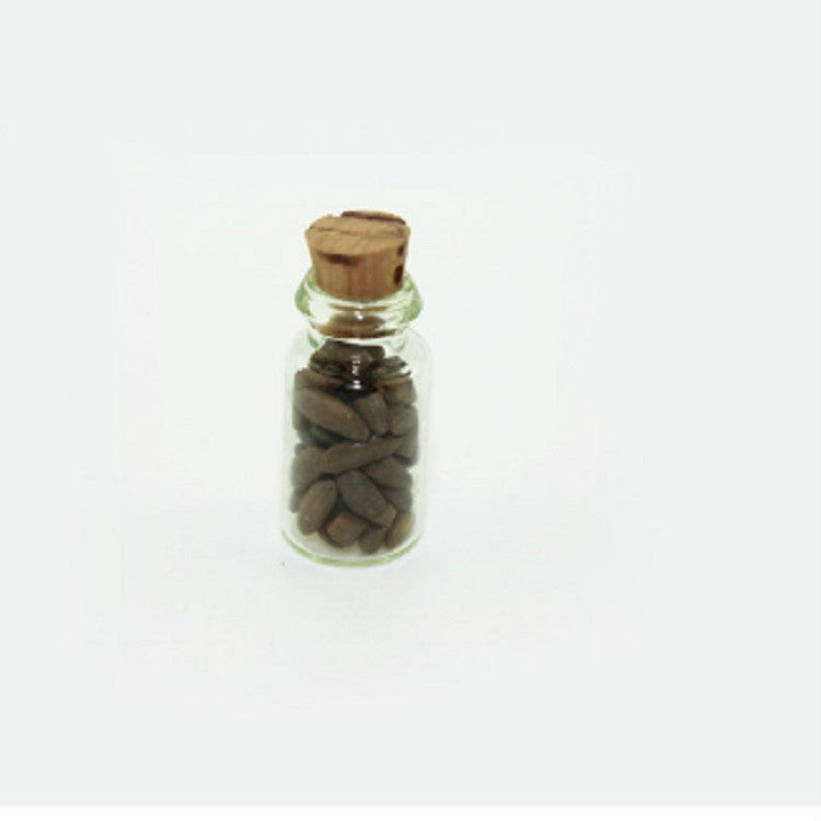 4 PCS / Set Casa de muñecas Accesorios de cocina Botella de comida de vidrio en miniatura, Glass Food Bottle
