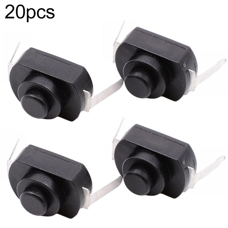 20 PCS YT-1208-YD Interruptor de botón de linterna LED, Bent Feet, Straight Feet