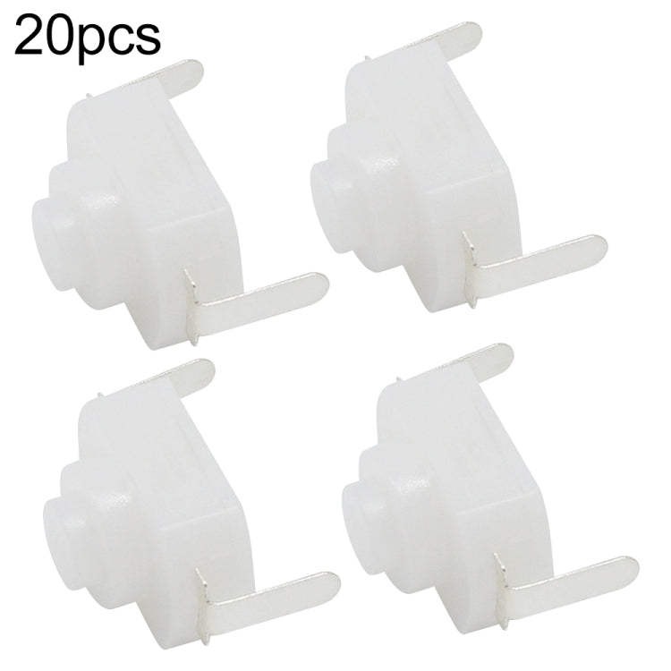 20 PCS YT-1208-YD Interruptor de botón de linterna LED, Bent Feet, Straight Feet