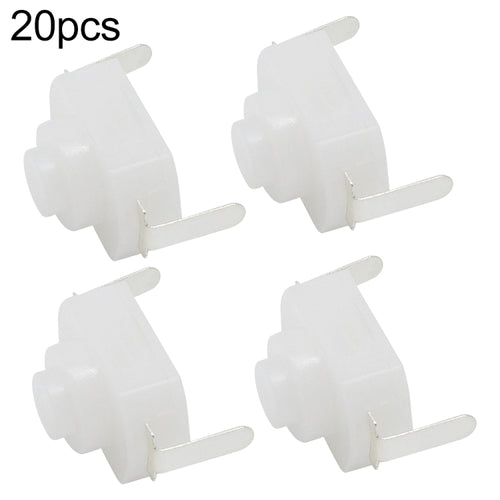 20 PCS YT-1208-YD Interruptor de botón de linterna LED, Bent Feet, Straight Feet