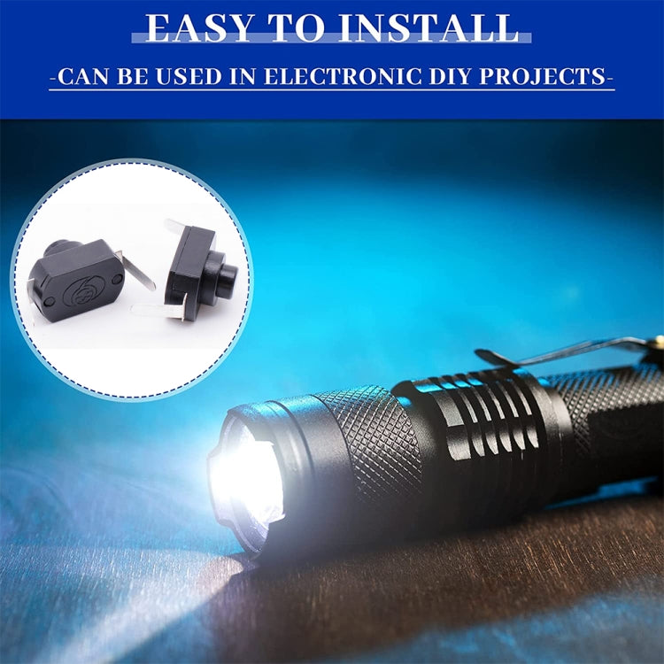 20 PCS YT-1208-YD Interruptor de botón de linterna LED, Bent Feet, Straight Feet