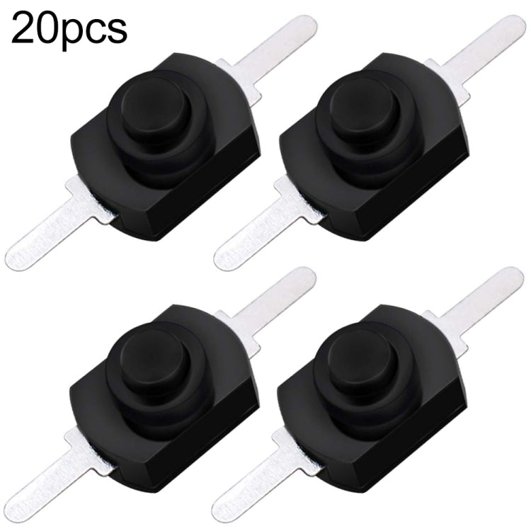 20 PCS YT-1208-YD Interruptor de botón de linterna LED, Bent Feet, Straight Feet