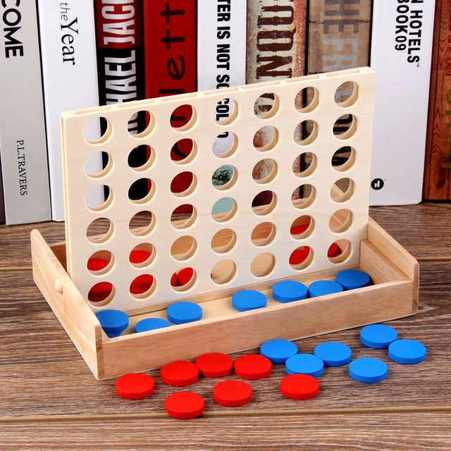 Tablero de enlace vertical de juguetes educativos para niños internacionales de madera Damas, Vertical Link Board Checkersers