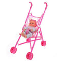 Mini cochecito de bebé de plástico para casa de muñecas, juguetes educativos para niños, entrega de colores aleatorios, Baby Stroller Set