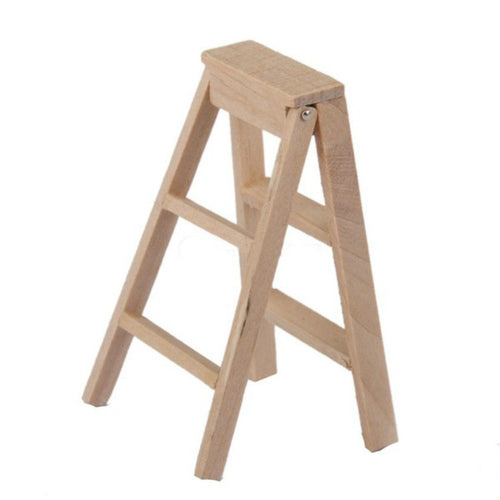3 PCS 1:12 Casa de juguete Muebles en miniatura Escalera de madera, Wooden Ladder