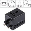 Adaptador de enchufes ocultables de viaje universal a nivel mundial con cargador de puertos USB duales incorporado para EE. UU., Reino Unido, Australia y UE