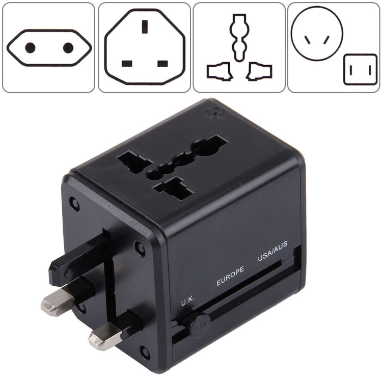 Adaptador de enchufes ocultables de viaje universal a nivel mundial con cargador de puertos USB duales incorporado para EE. UU., Reino Unido, Australia y UE