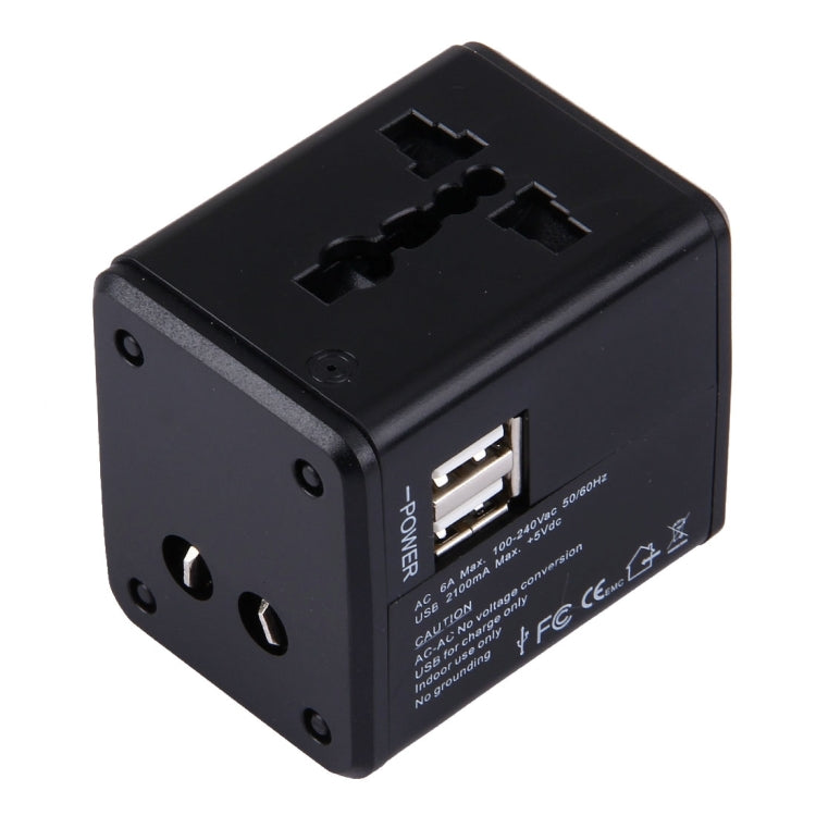 Adaptador de enchufes ocultables de viaje universal a nivel mundial con cargador de puertos USB duales incorporado para EE. UU., Reino Unido, Australia y UE