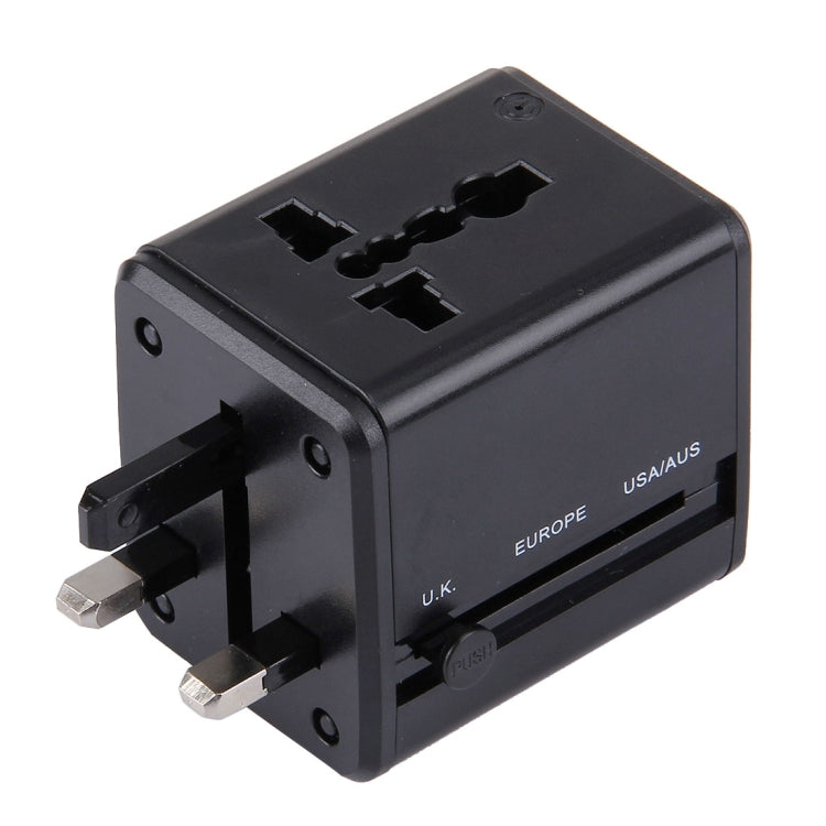 Adaptador de enchufes ocultables de viaje universal a nivel mundial con cargador de puertos USB duales incorporado para EE. UU., Reino Unido, Australia y UE
