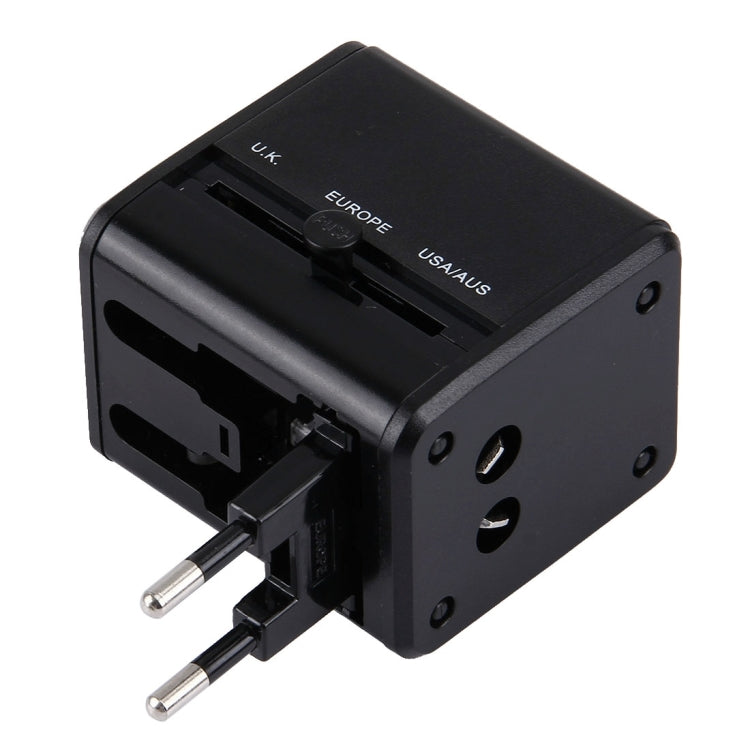 Adaptador de enchufes ocultables de viaje universal a nivel mundial con cargador de puertos USB duales incorporado para EE. UU., Reino Unido, Australia y UE