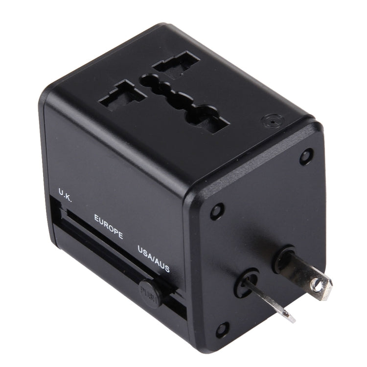 Adaptador de enchufes ocultables de viaje universal a nivel mundial con cargador de puertos USB duales incorporado para EE. UU., Reino Unido, Australia y UE