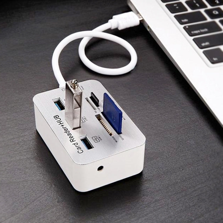 USB 3.1 Type-C COMBO 3 puertos HUB + MS DUO / SD(HC) / M2 / Lector de tarjetas T-Flash con indicación LED, 3 Ports USB+MS DUO+M2+TF